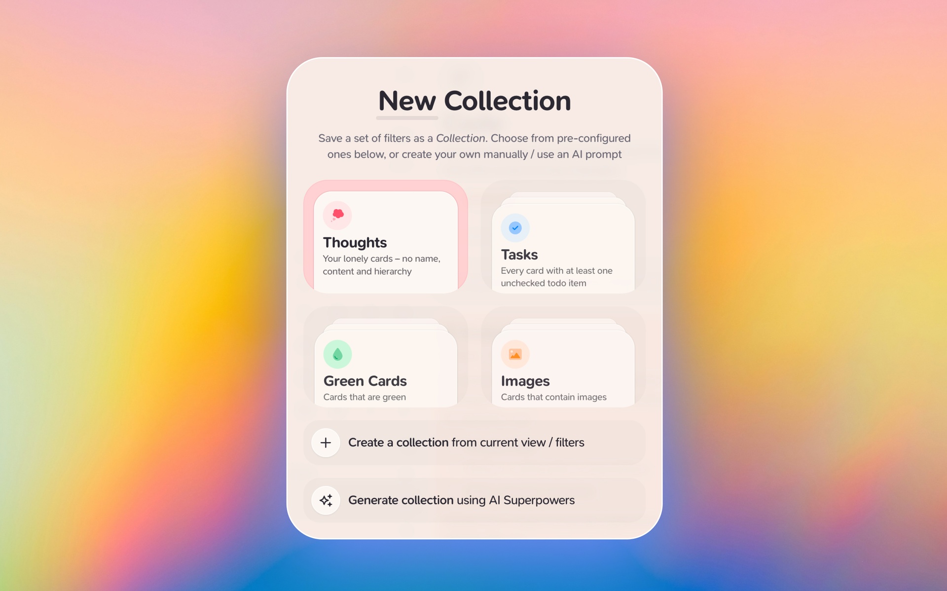 Custom Collections - Supernotes